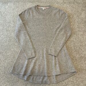 Isaac Mizrahi Live! Gray Cashmere Crew Neck Sweater Dress Aline Short Size S